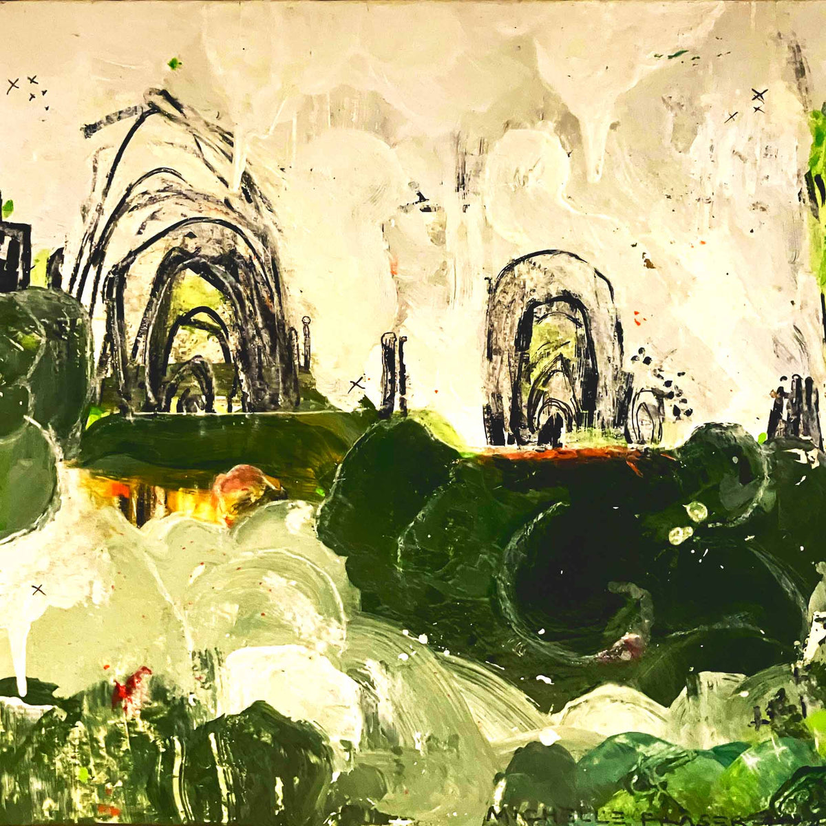 Brocolli Monster - Original Painting by Michelle Fraser