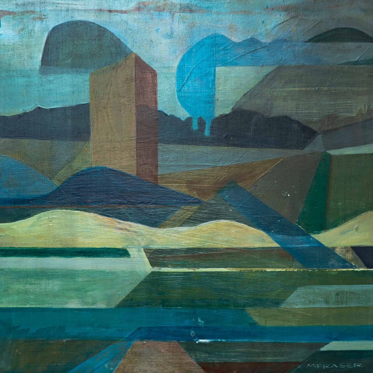 Blue Drips - Original Painting by Michelle Fraser