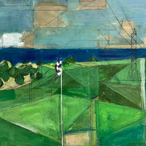 18th Hole Cape Kidnappers original acrylic painting on canvas by Michelle Fraser NZ artist
