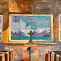 Church of the Good Shepherd original acrylic painting by Michelle Fraser NZ artist Lake Tekapo