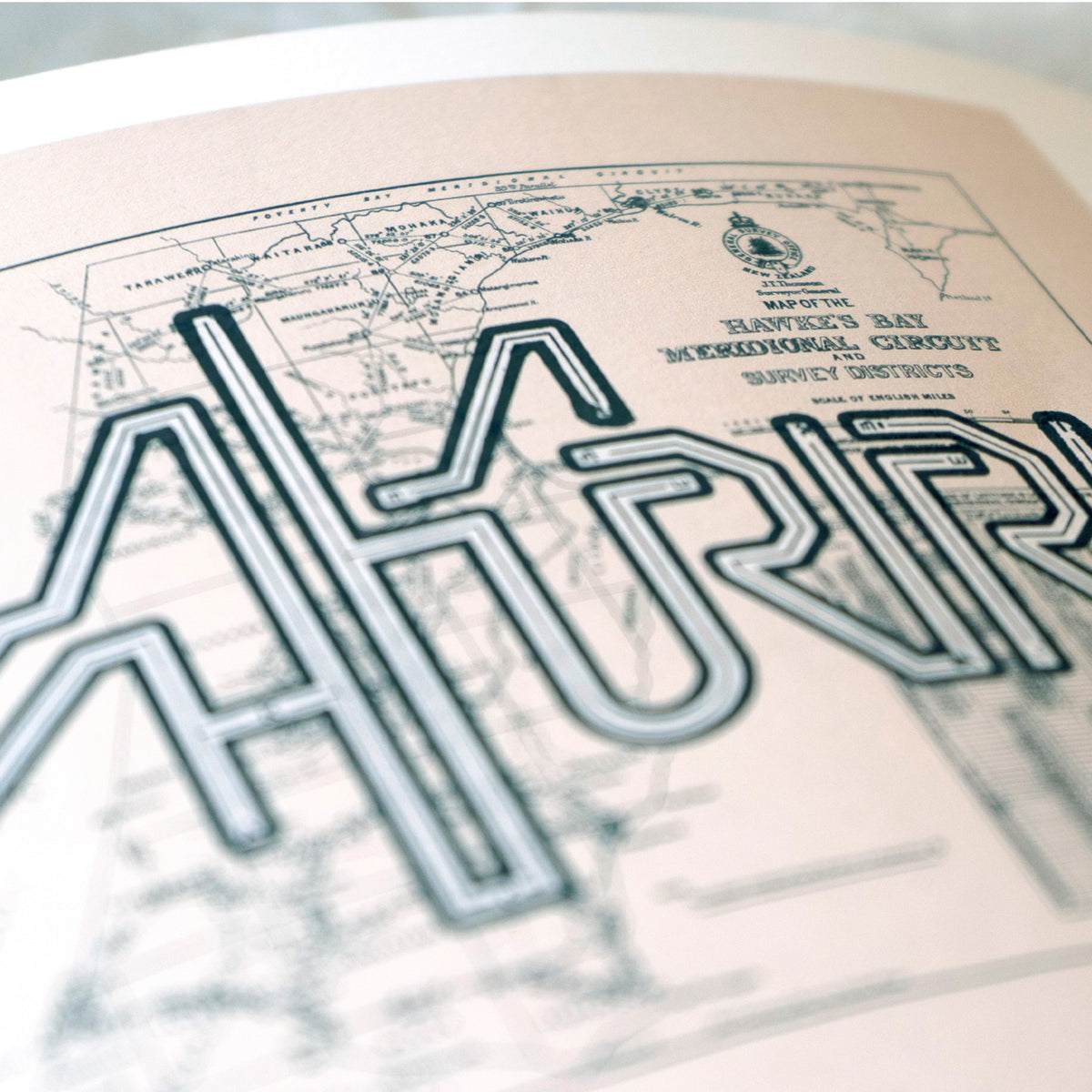 Napier - Limited edition A2 Giclée map print of Ahuriri, Hawke's Bay NZ – toptownz