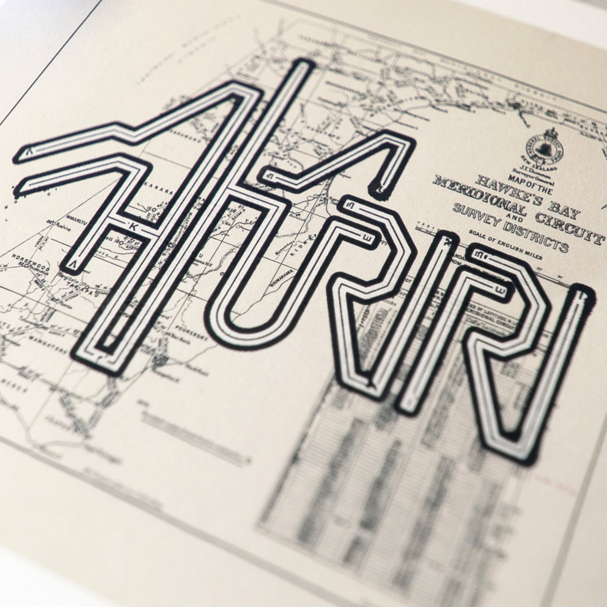 Napier - Limited edition A2 Giclée map print of Ahuriri, Hawke's Bay NZ – toptownz