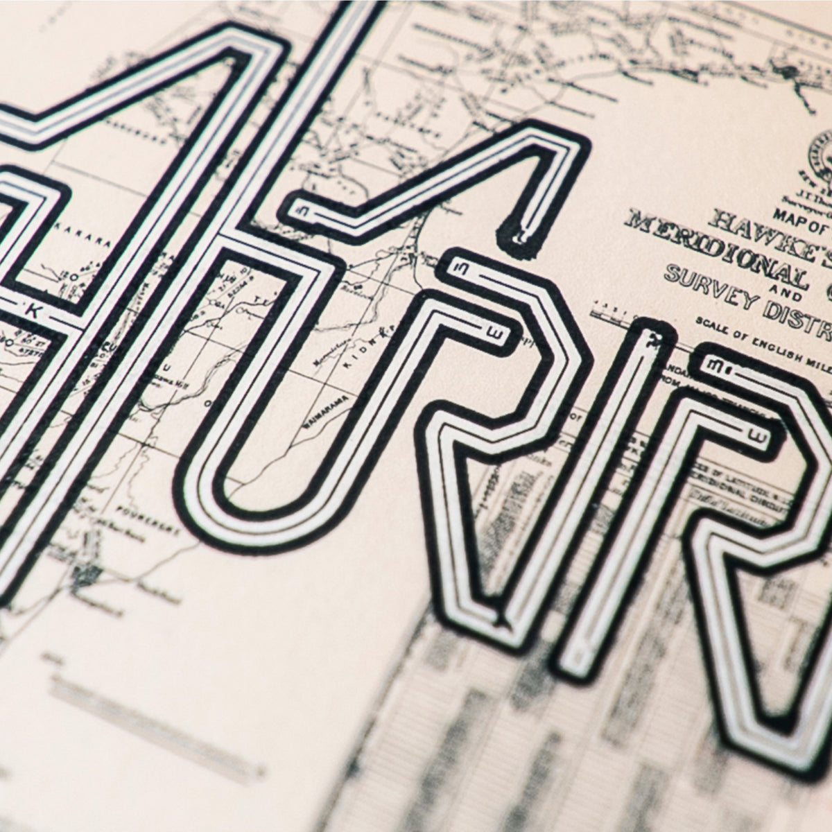 Napier - Limited edition A2 Giclée map print of Ahuriri, Hawke's Bay NZ – toptownz