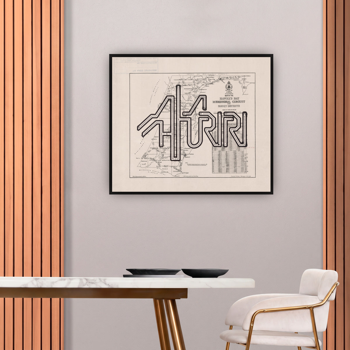 Napier - Limited edition A2 Giclée map print of Ahuriri, Hawke's Bay NZ – toptownz
