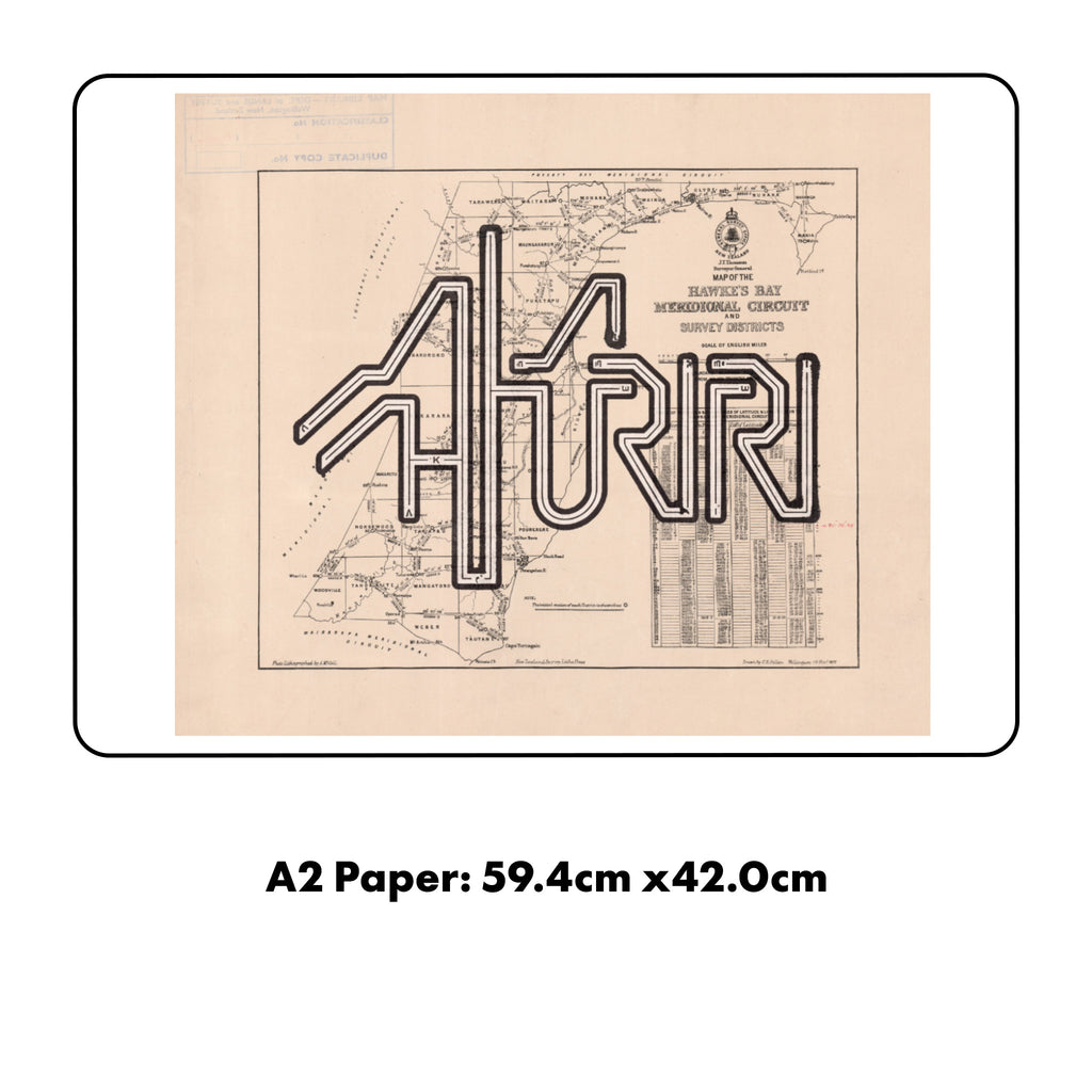 Napier - Limited edition A2 Giclée map print of Ahuriri, Hawke's Bay NZ – toptownz