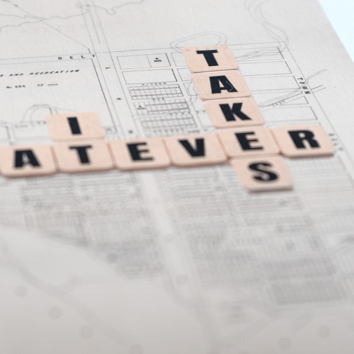 Whatever it takes Ltd. Ed. Giclée map print of Ashburton, Canterbury New Zealand v01 – toptownz