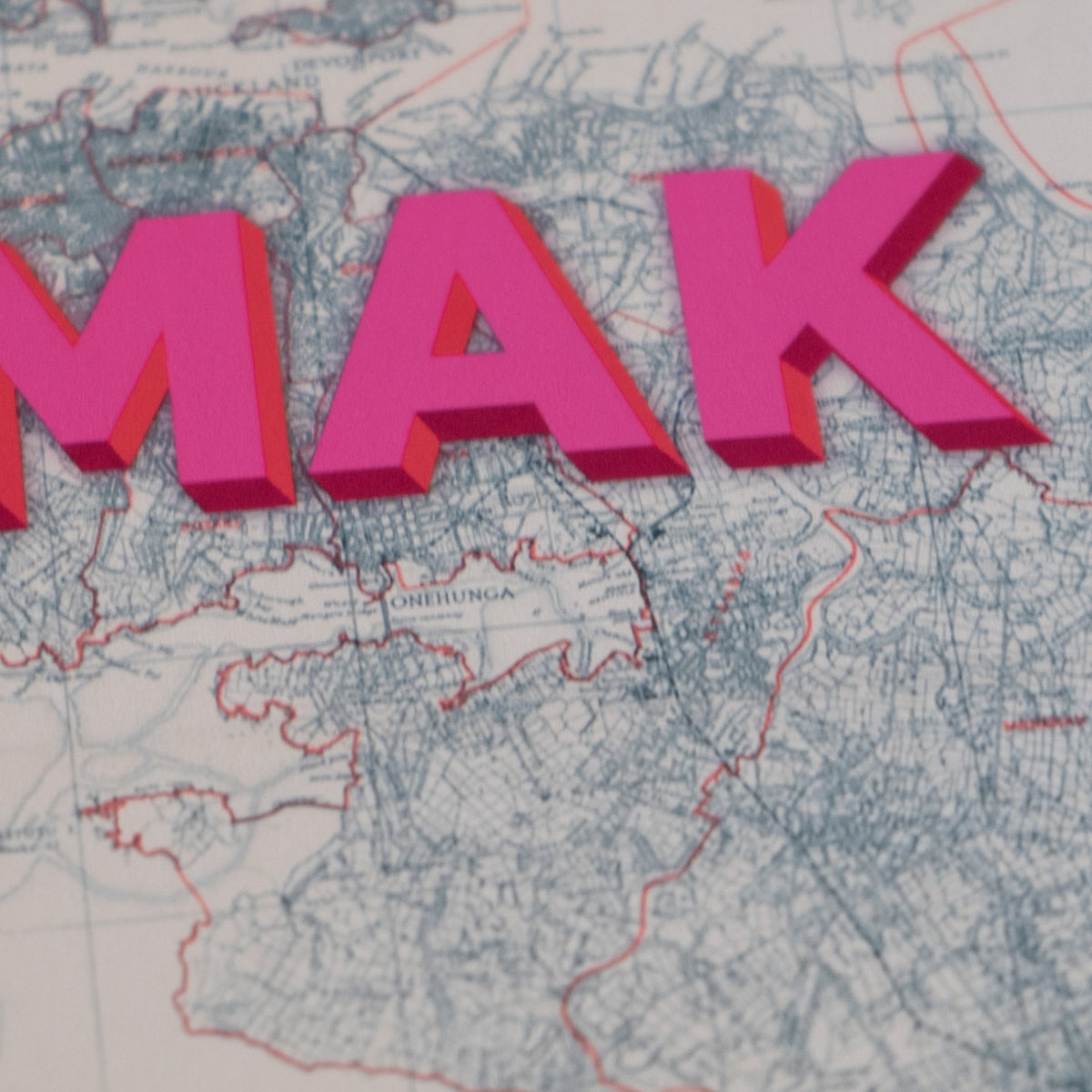 TMAK Limited edition Giclée map print of Auckland NZ v02 – toptownz