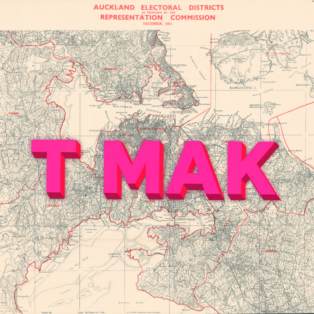 TMAK Limited edition Giclée map print of Auckland NZ v02 – toptownz