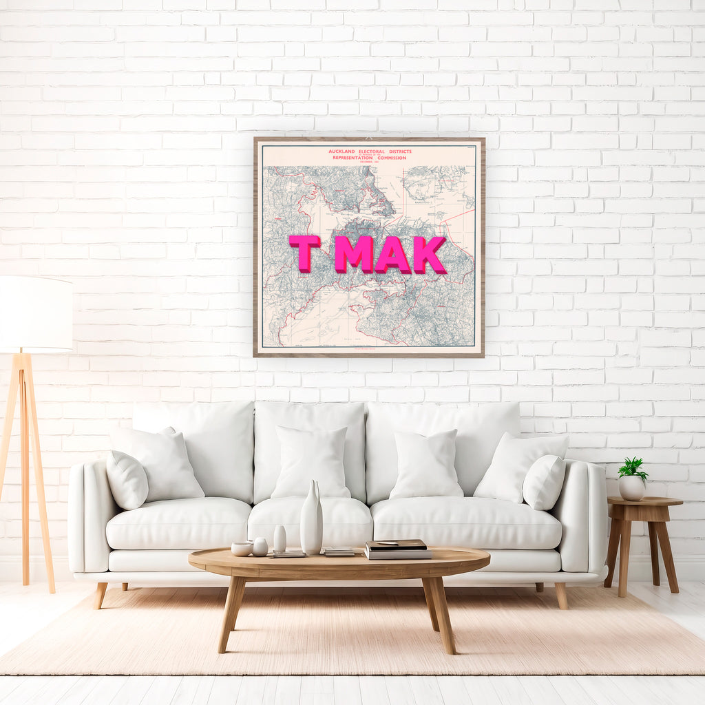 TMAK Limited edition Giclée map print of Auckland NZ v02 – toptownz