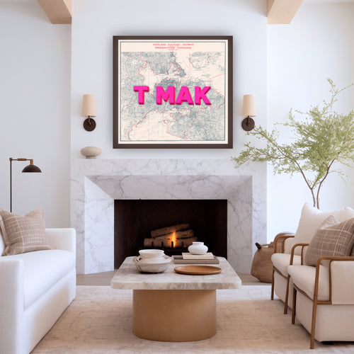 TMAK Limited edition Giclée map print of Auckland NZ v02 – toptownz