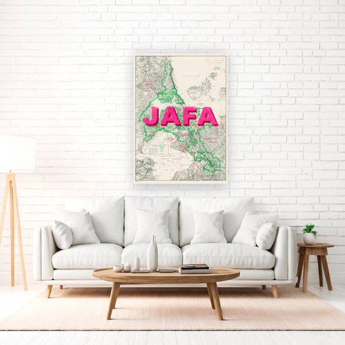 JAFA Limited Edition Giclée map print of Auckland NZ v03 – toptownz