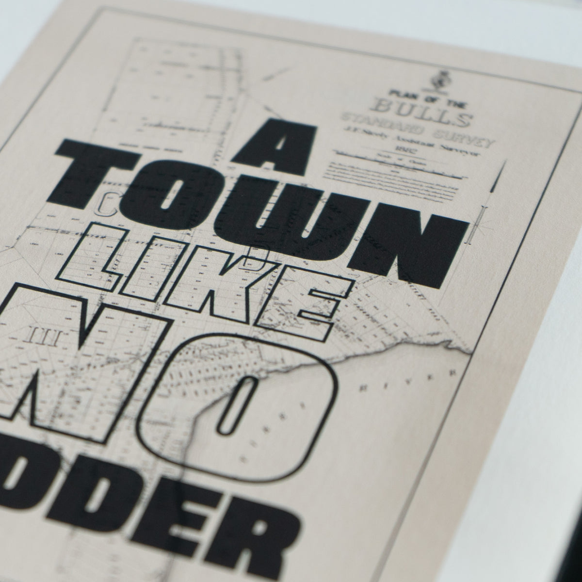 A town like no udder Limited edition Giclée map print of Bulls, Manawatū NZ – toptownz