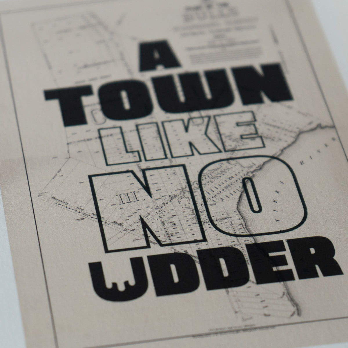 A town like no udder Limited edition Giclée map print of Bulls, Manawatū NZ – toptownz