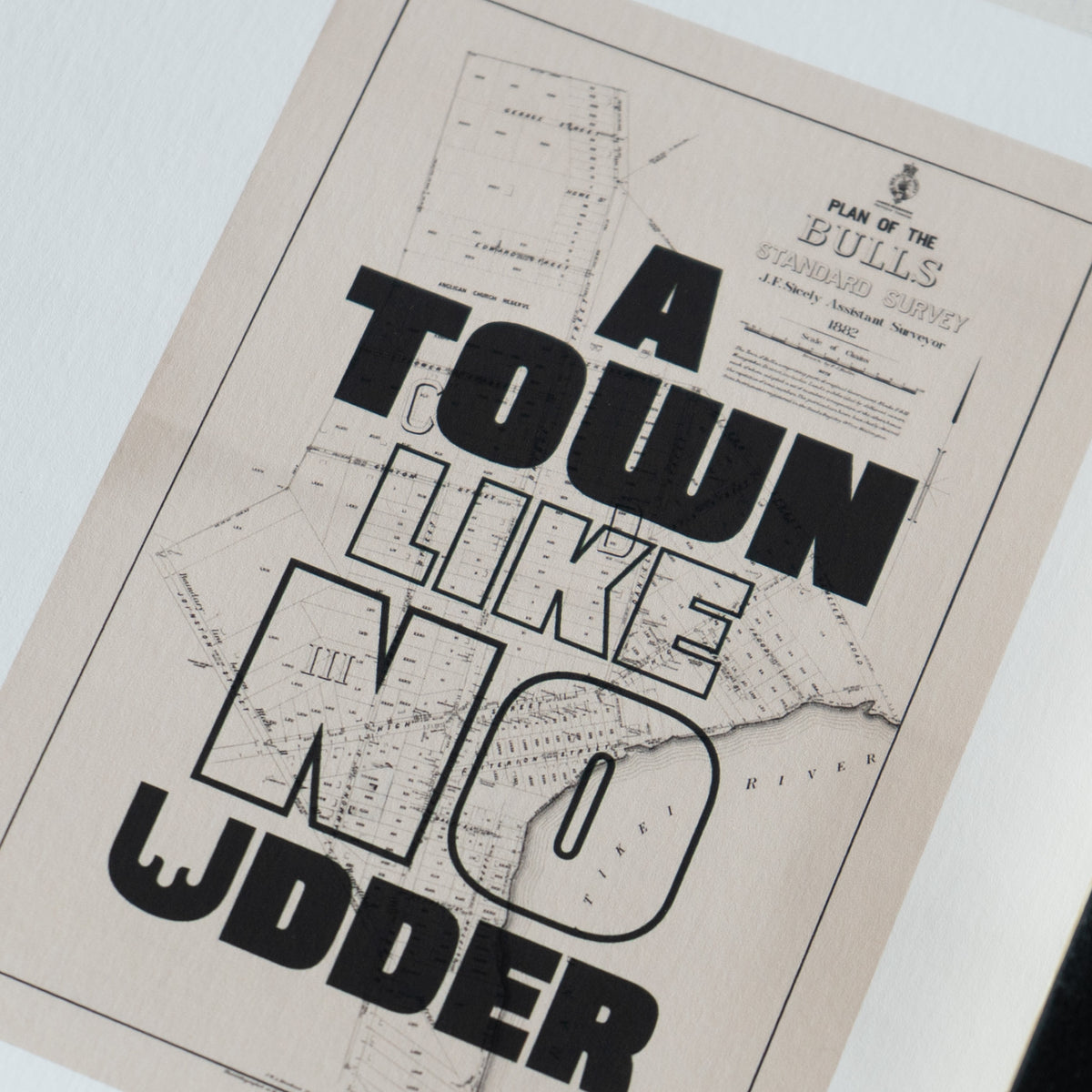 A town like no udder Limited edition Giclée map print of Bulls, Manawatū NZ – toptownz