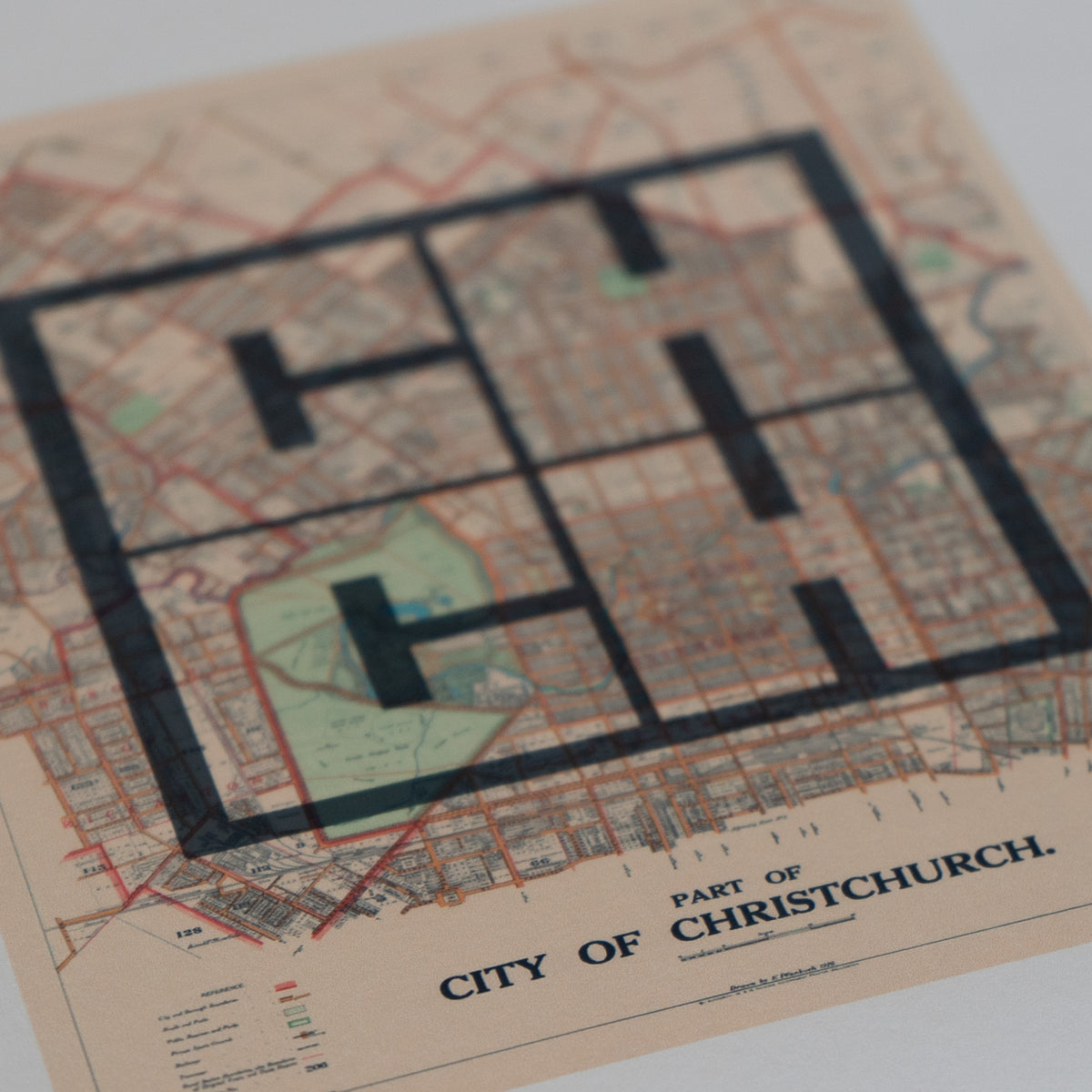 CHCH Limited edition Giclée map print of Christchurch, Canterbury NZ – toptownz