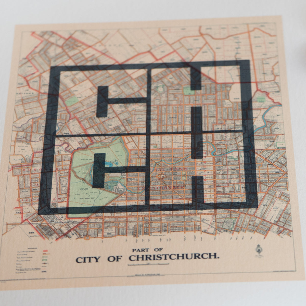 CHCH Limited edition Giclée map print of Christchurch, Canterbury NZ – toptownz