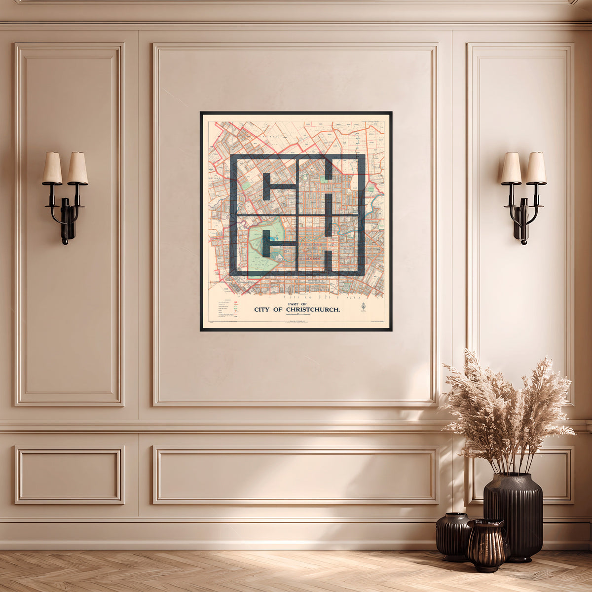 CHCH Limited edition Giclée map print of Christchurch, Canterbury NZ – toptownz