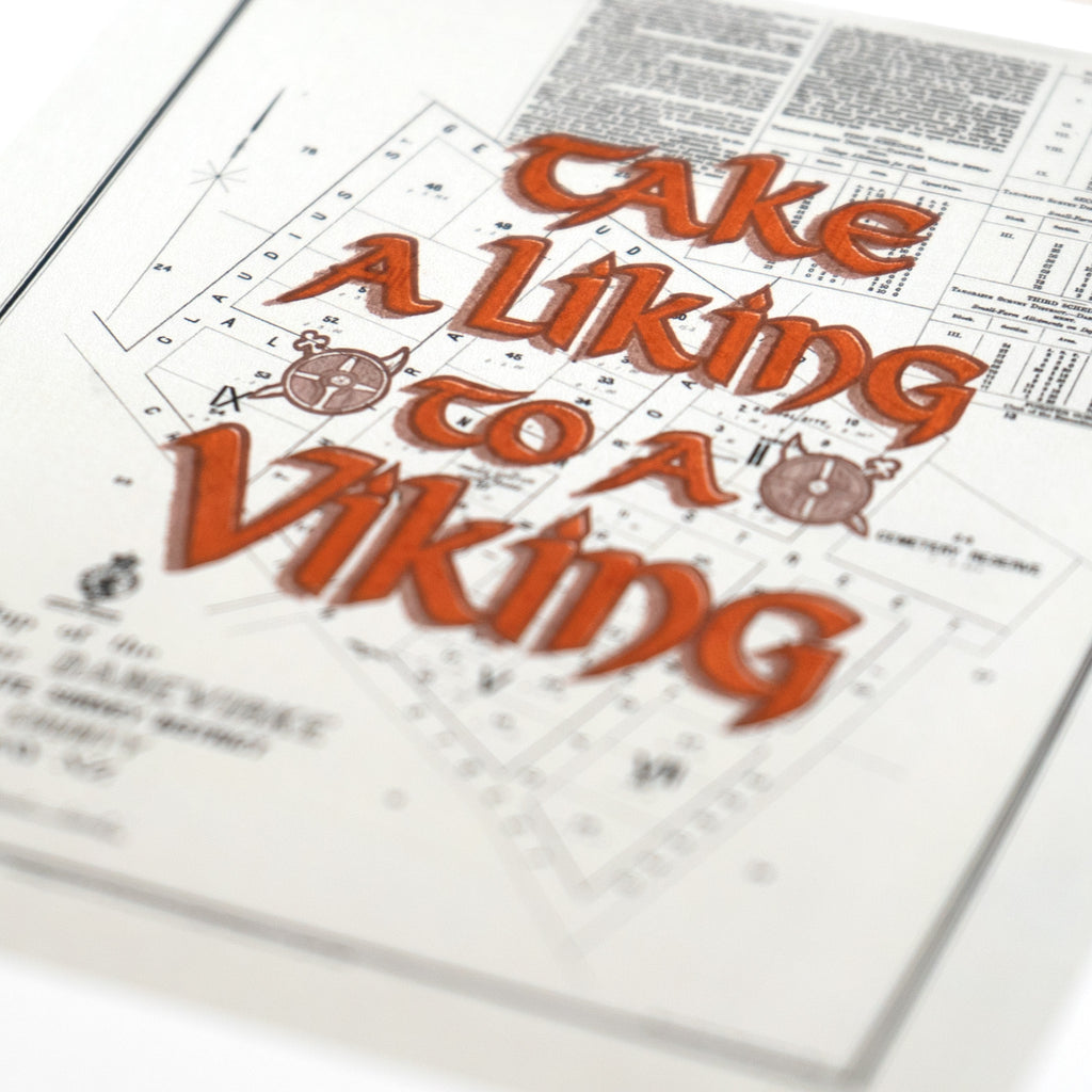 TAKE A LIKING TO A VIKING  Giclée map print of Dannevirke, Hawke's Bay New Zealand v01 – toptownz town slogans