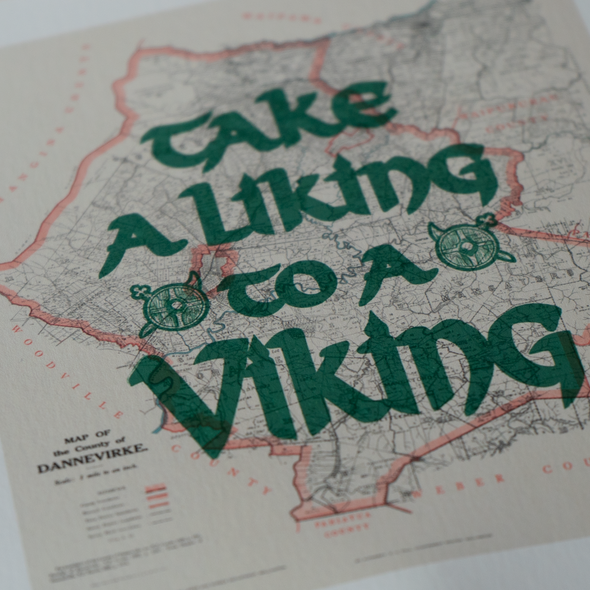 Take a liking Ltd. Ed. Giclée map print of Dannevirke, Hawke's Bay NZ v02 – toptownz