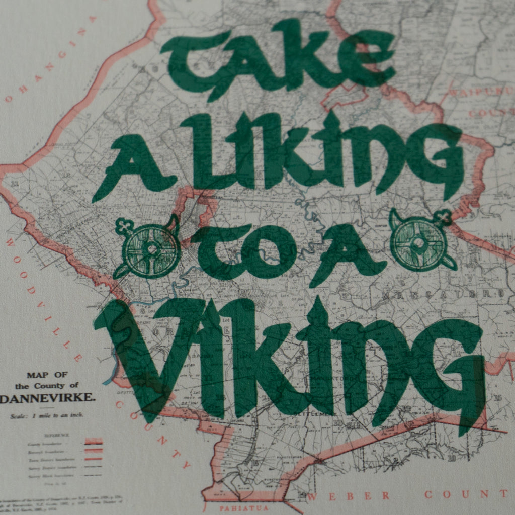 Take a liking Ltd. Ed. Giclée map print of Dannevirke, Hawke's Bay NZ v02 – toptownz