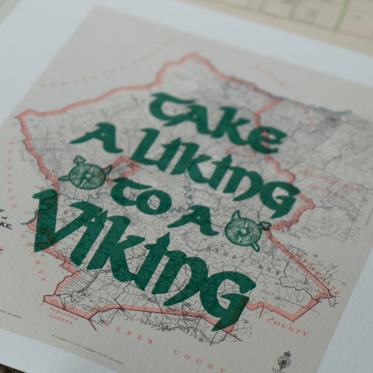 Take a liking Ltd. Ed. Giclée map print of Dannevirke, Hawke's Bay NZ v02 – toptownz