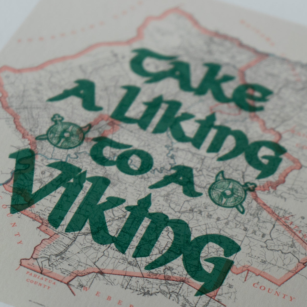 Take a liking Ltd. Ed. Giclée map print of Dannevirke, Hawke's Bay NZ v02 – toptownz