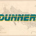 Dunners 1 Limited edition  Giclée map print of Dunedin, Otago NZ v01 – toptownz