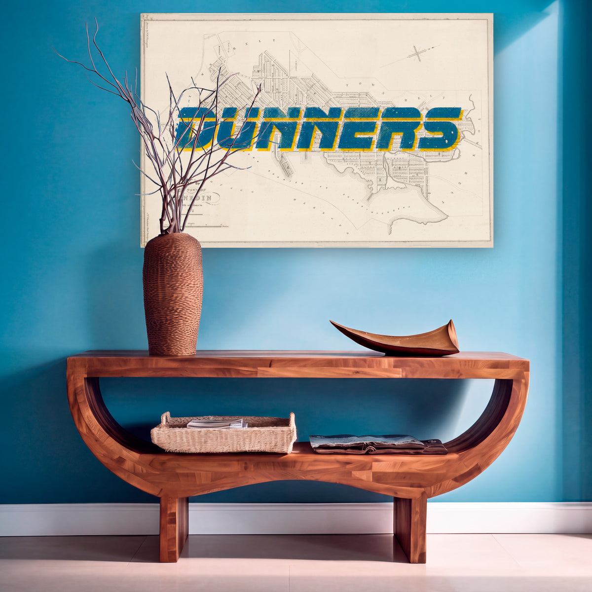 Dunners 1 Limited edition  Giclée map print of Dunedin, Otago NZ v01 – toptownz