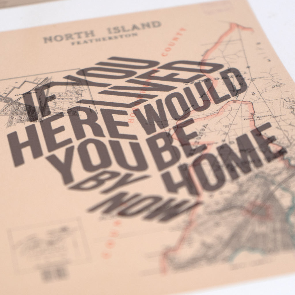 If you lived here. Limited edition Giclée map print of Featherston, Wairarapa NZ v01 – toptownz