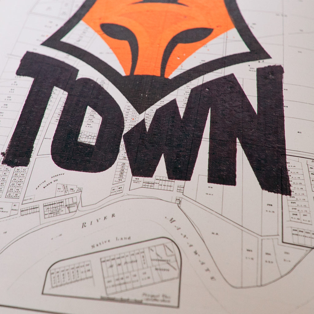 Limited edition A2 Giclée map print of Foxton, Manawatū NZ – toptownz