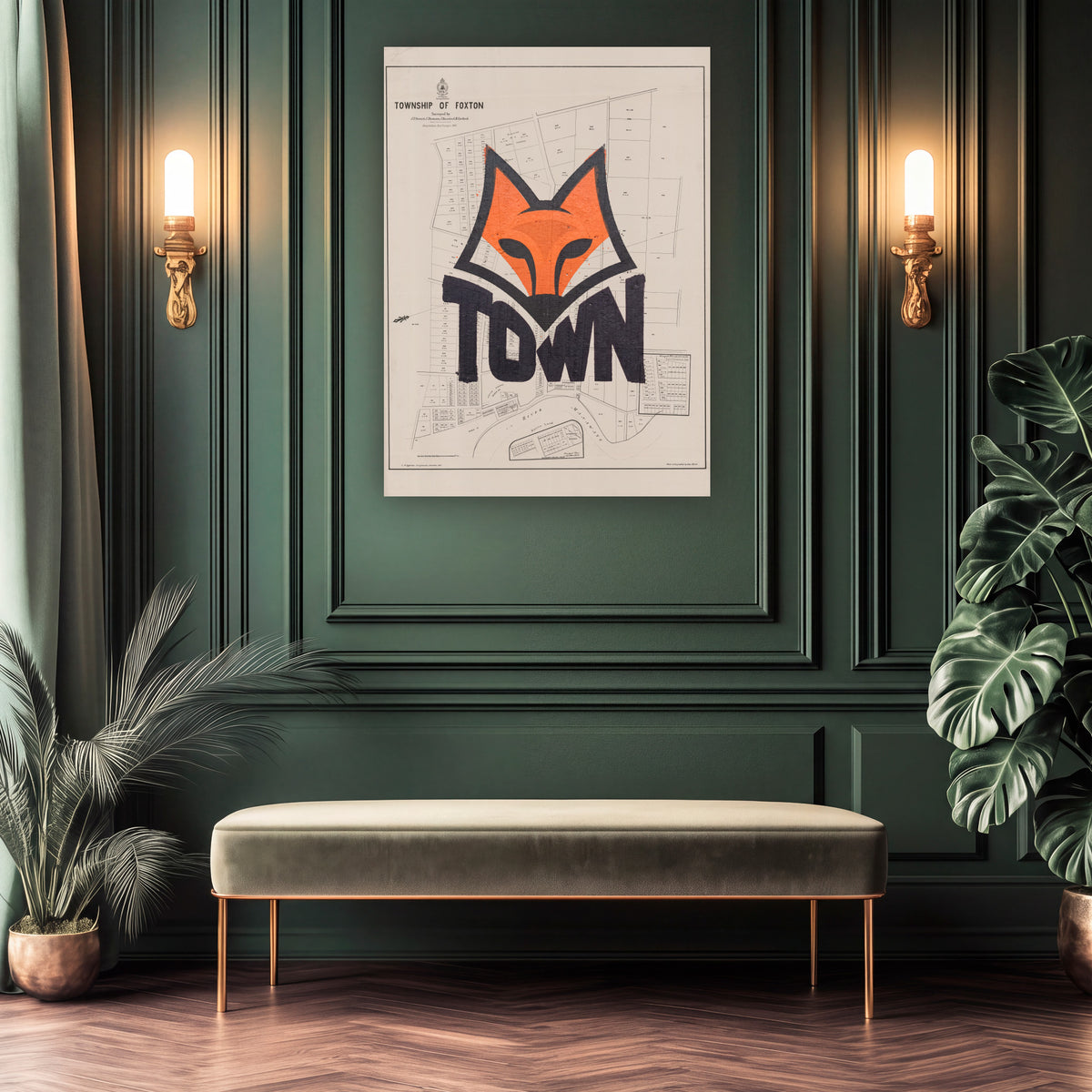 Limited edition A2 Giclée map print of Foxton, Manawatū NZ – toptownz