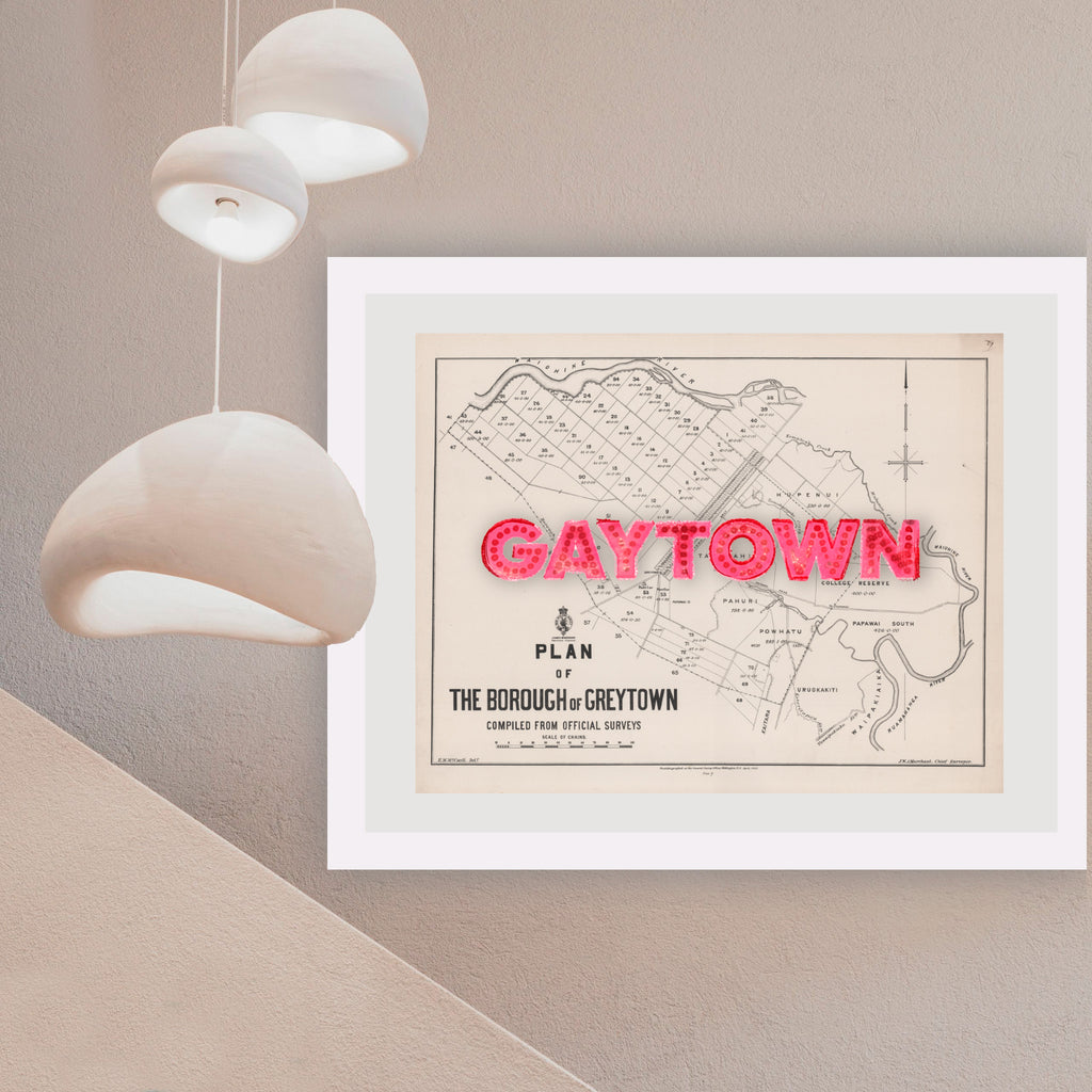 GAYTOWN Ltd. Ed.  Giclée map print of Greytown, Wairarapa New Zealand v01 – toptownz.shop  town slogans 