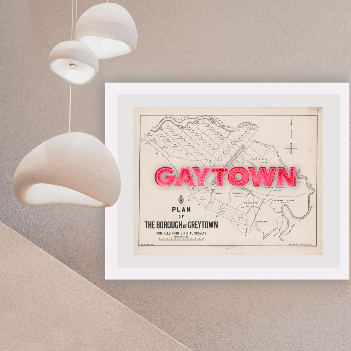 GAYTOWN Ltd. Ed.  Giclée map print of Greytown, Wairarapa New Zealand v01 – toptownz.shop  town slogans 