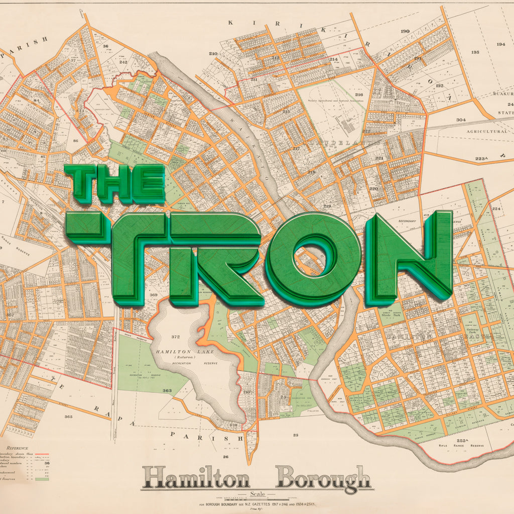 THE TRON Limited edition Giclée map print of Hamilton, Waikato NZ v01 – toptownz