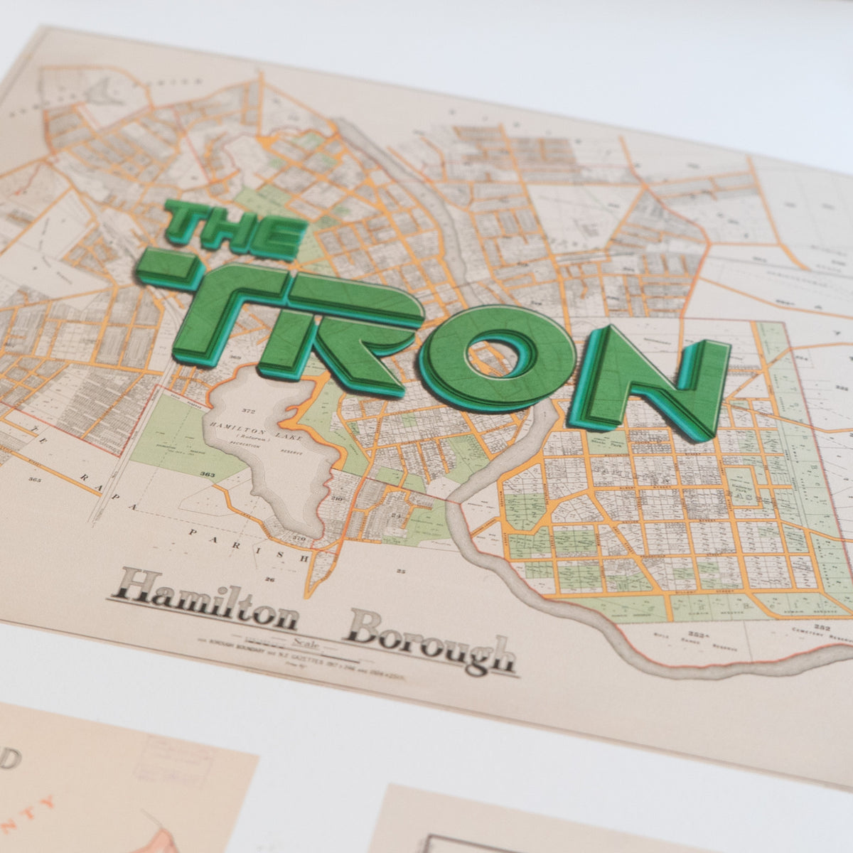 THE TRON Limited edition Giclée map print of Hamilton, Waikato NZ v01 – toptownz
