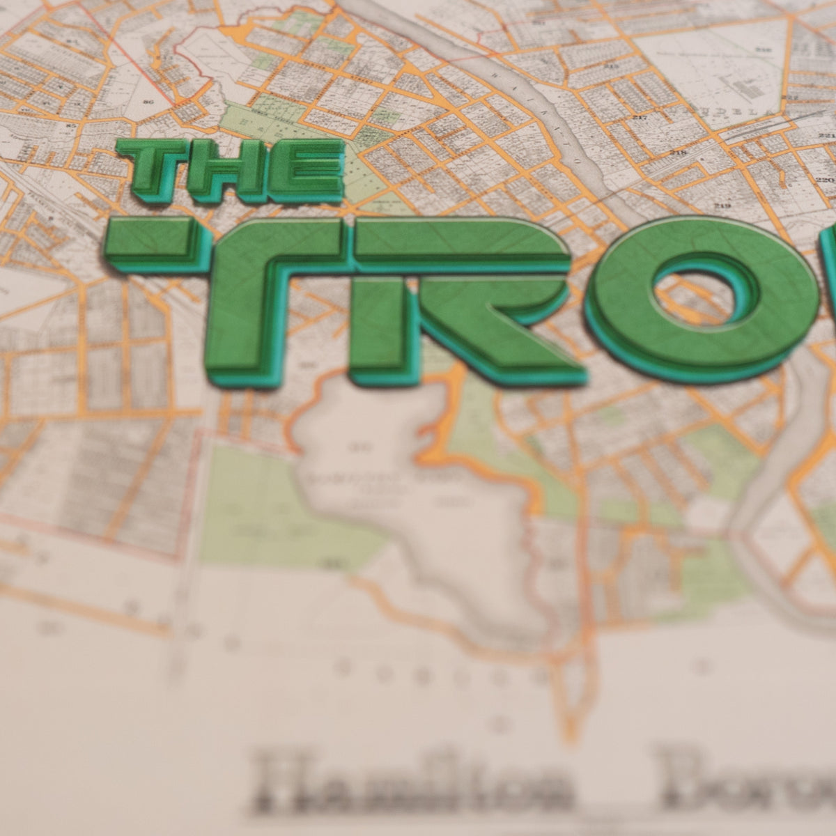 THE TRON Limited edition Giclée map print of Hamilton, Waikato NZ v01 – toptownz