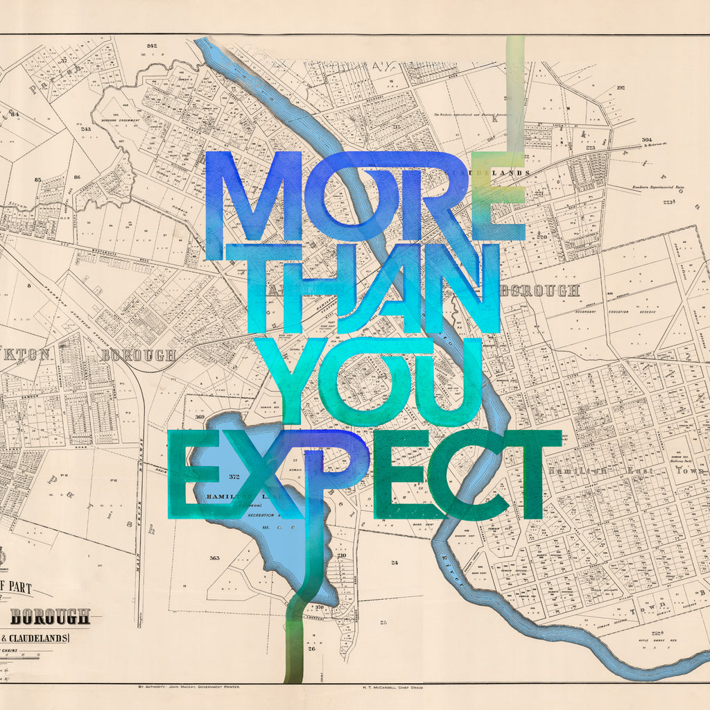 Limited edition A2 Giclée map print of Hamilton, Waikato NZ v02 – toptownz