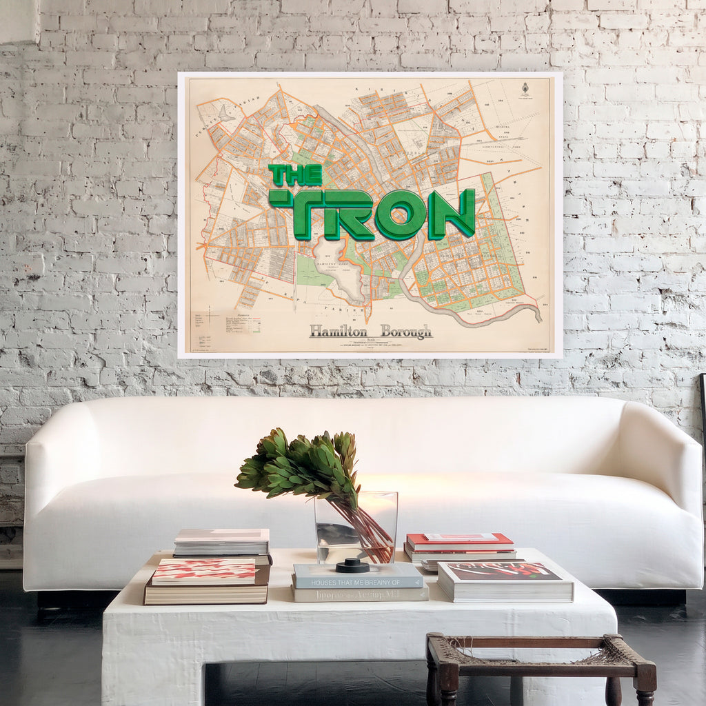 THE TRON Limited edition Giclée map print of Hamilton, Waikato NZ v01 – toptownz
