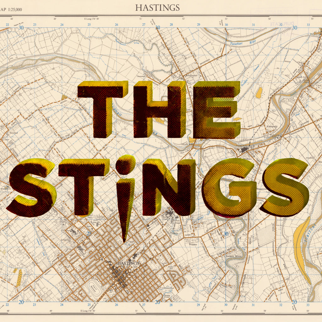 The Stings - Limited edition Giclée map print of Hastings, Hawke's Bay NZ v01 – toptownz