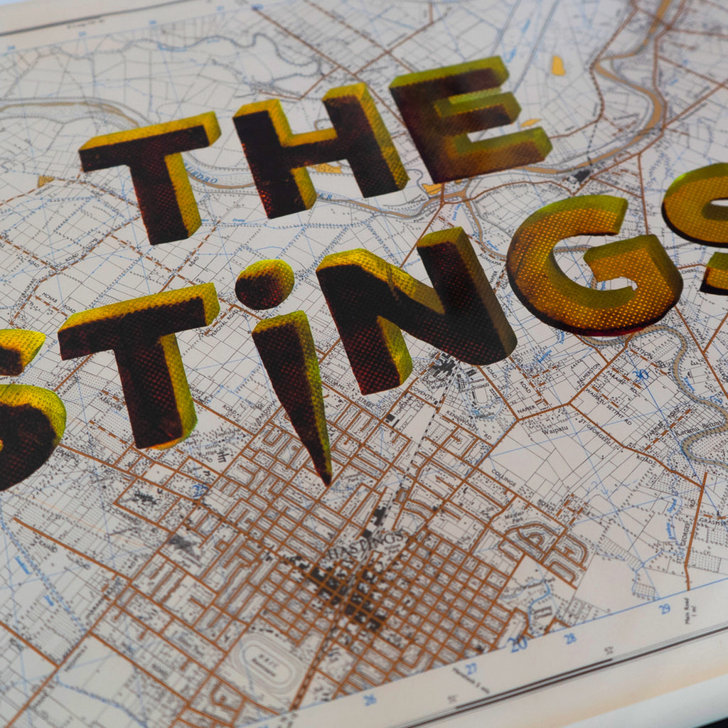 The Stings - Limited edition Giclée map print of Hastings, Hawke's Bay NZ v01 – toptownz
