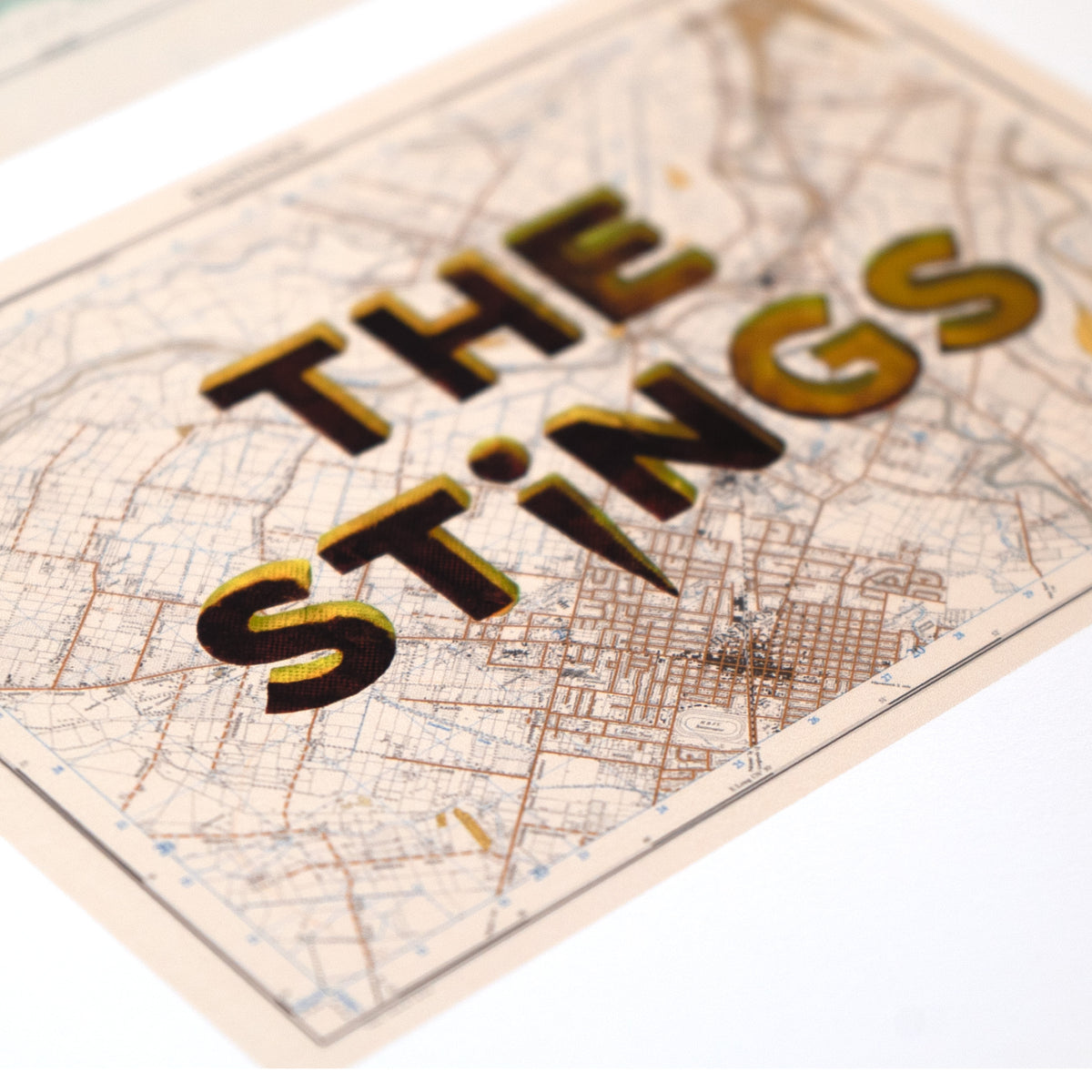 The Stings - Limited edition Giclée map print of Hastings, Hawke's Bay NZ v01 – toptownz