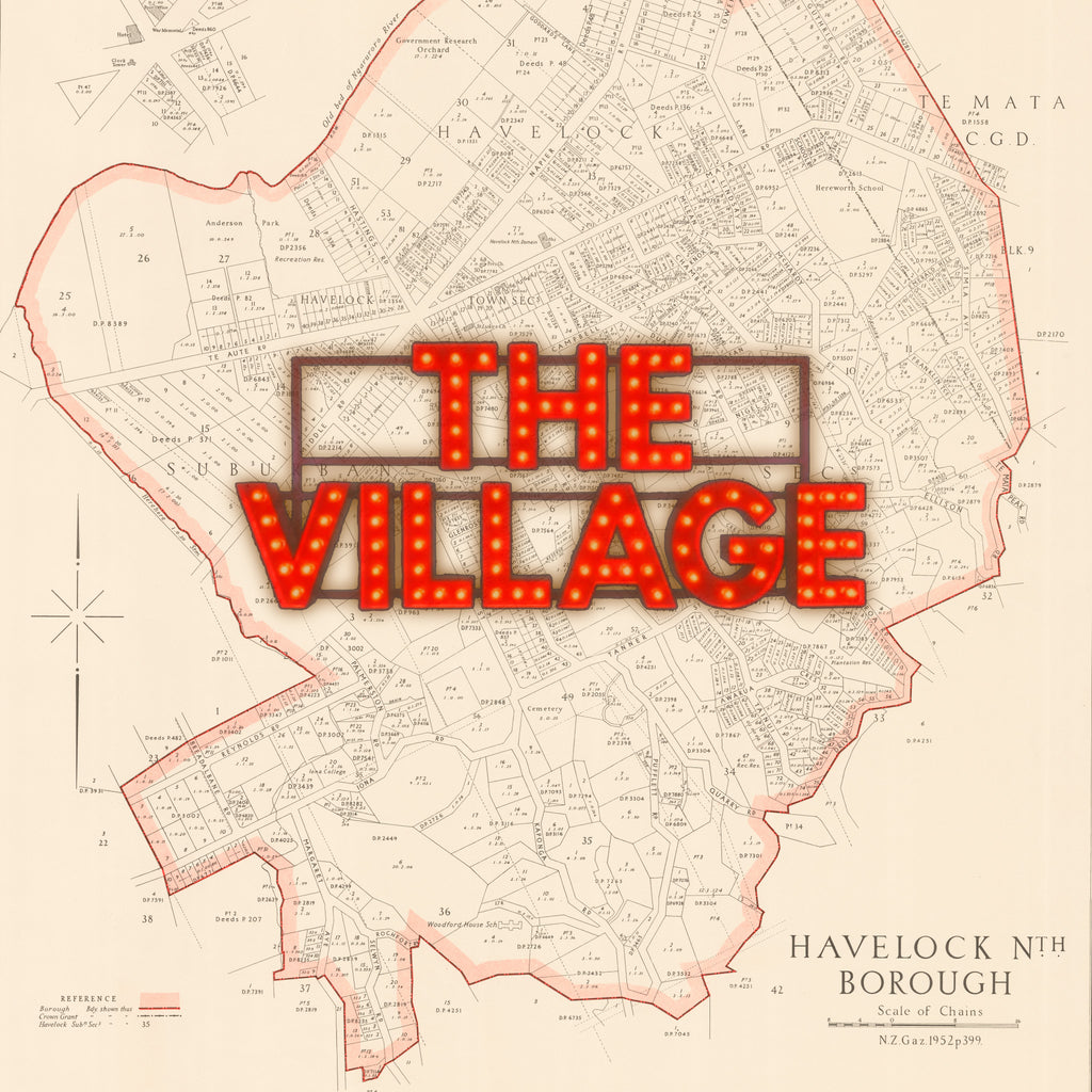 Limited edition A2 Giclée map print of Havelock North, Hawke's Bay NZ v01 – toptownz