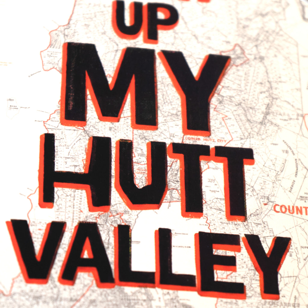 Right Up my Hutt Valley Limited edition Giclée map print of Hutt Valley, Wellington New Zealand – toptownz