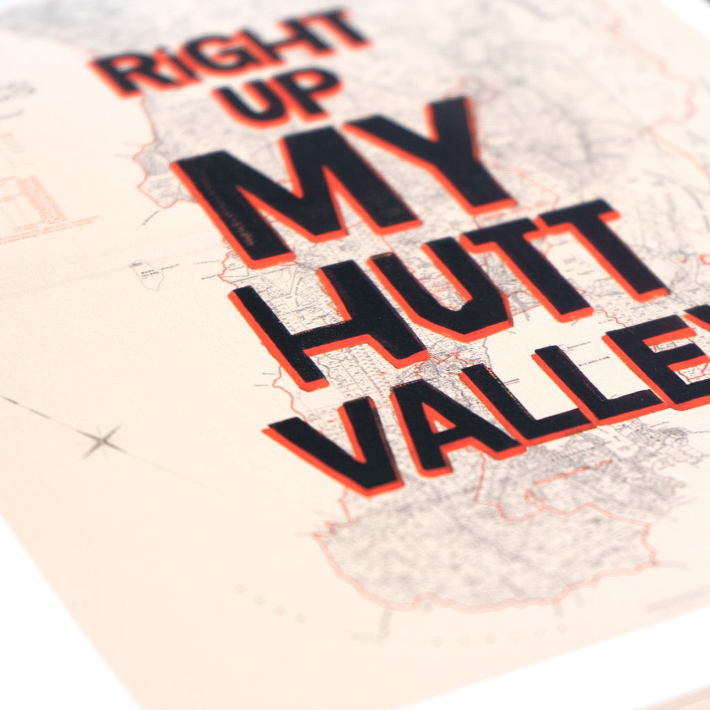 Right Up my Hutt Valley Limited edition Giclée map print of Hutt Valley, Wellington New Zealand – toptownz