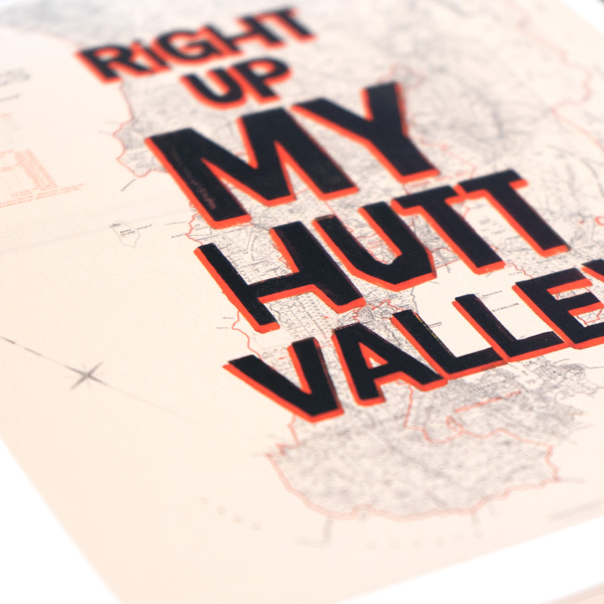 Right Up my Hutt Valley Limited edition Giclée map print of Hutt Valley, Wellington New Zealand – toptownz