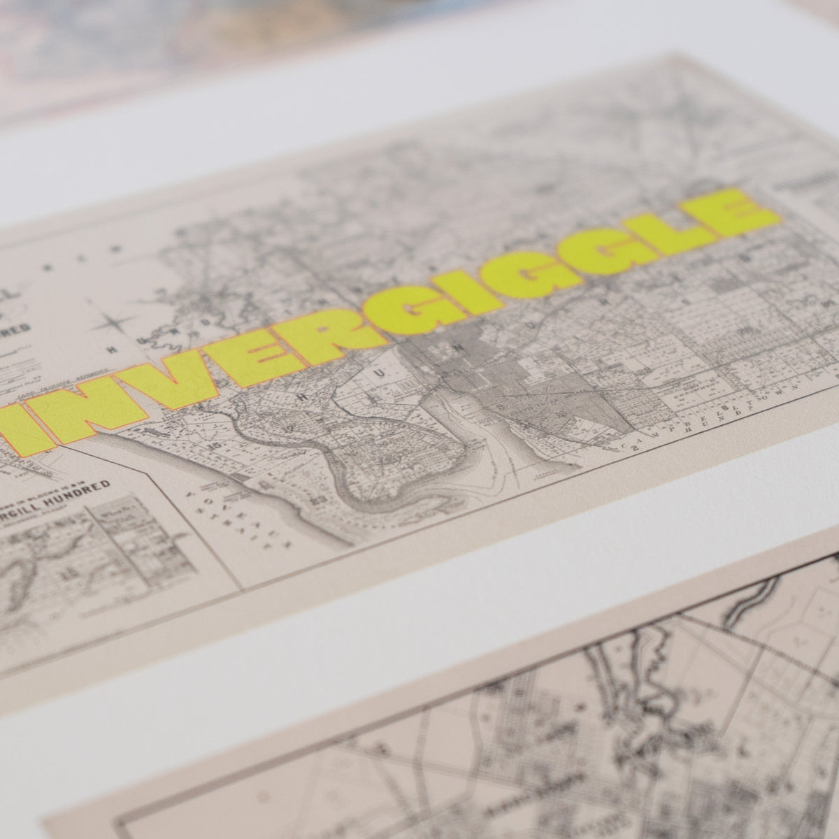 Invergiggle, Limited Edition  Giclée map print of Invercargill, Southland NZ – toptownz