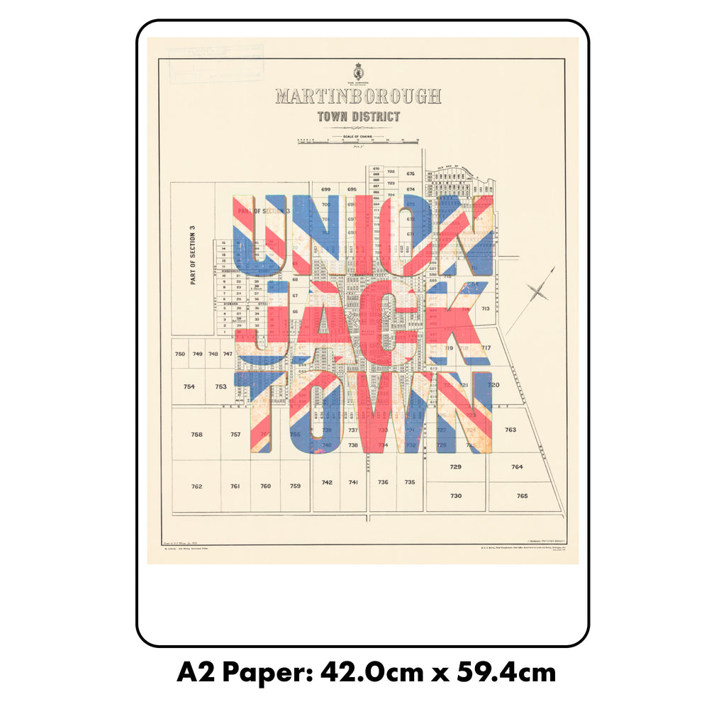 Limited edition Giclée Map print of Martinborough, Wairarapa NZ – toptownz