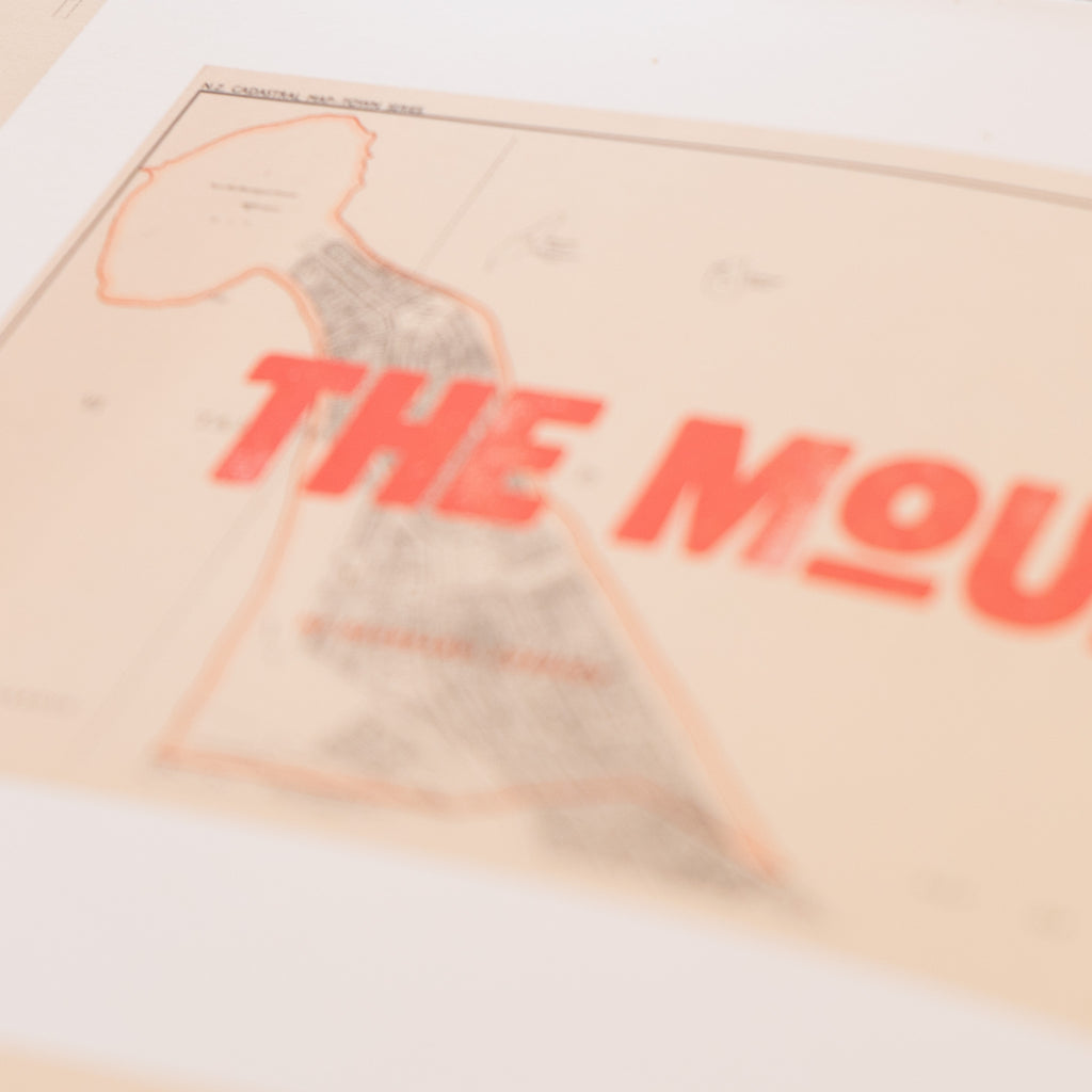 The Mount Limited edition  Giclée map print of Mount Maunganui, Bay of Plenty NZ – toptownz