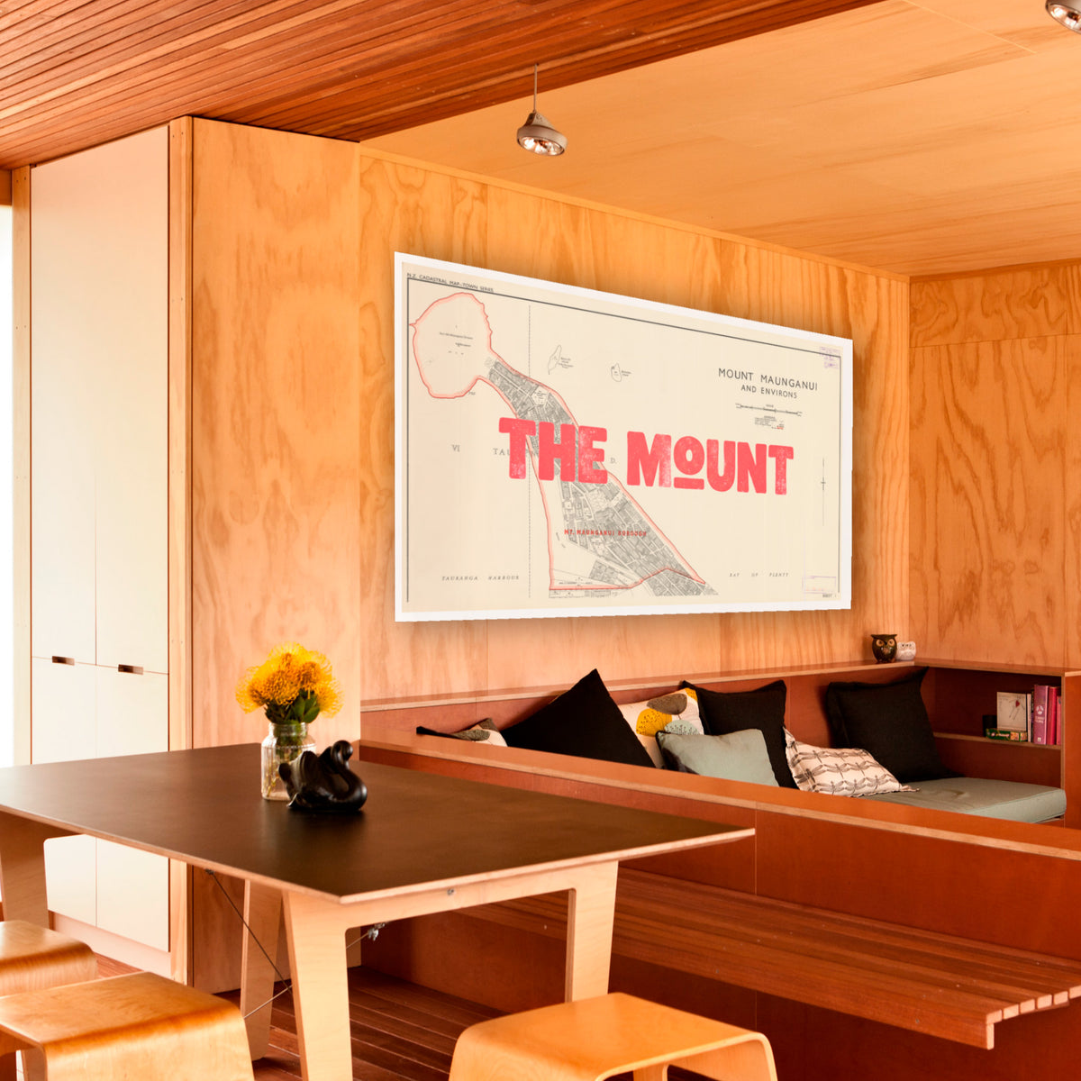 The Mount Limited edition  Giclée map print of Mount Maunganui, Bay of Plenty NZ – toptownz