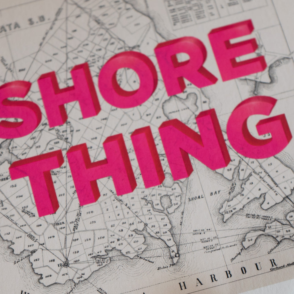 SHORE THING Limited edition Giclée map print of North Shore, Auckland NZ – toptownz